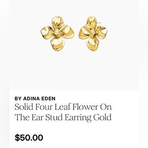 Adina Eden Gold Flower Earrings
NWT pink pouch included